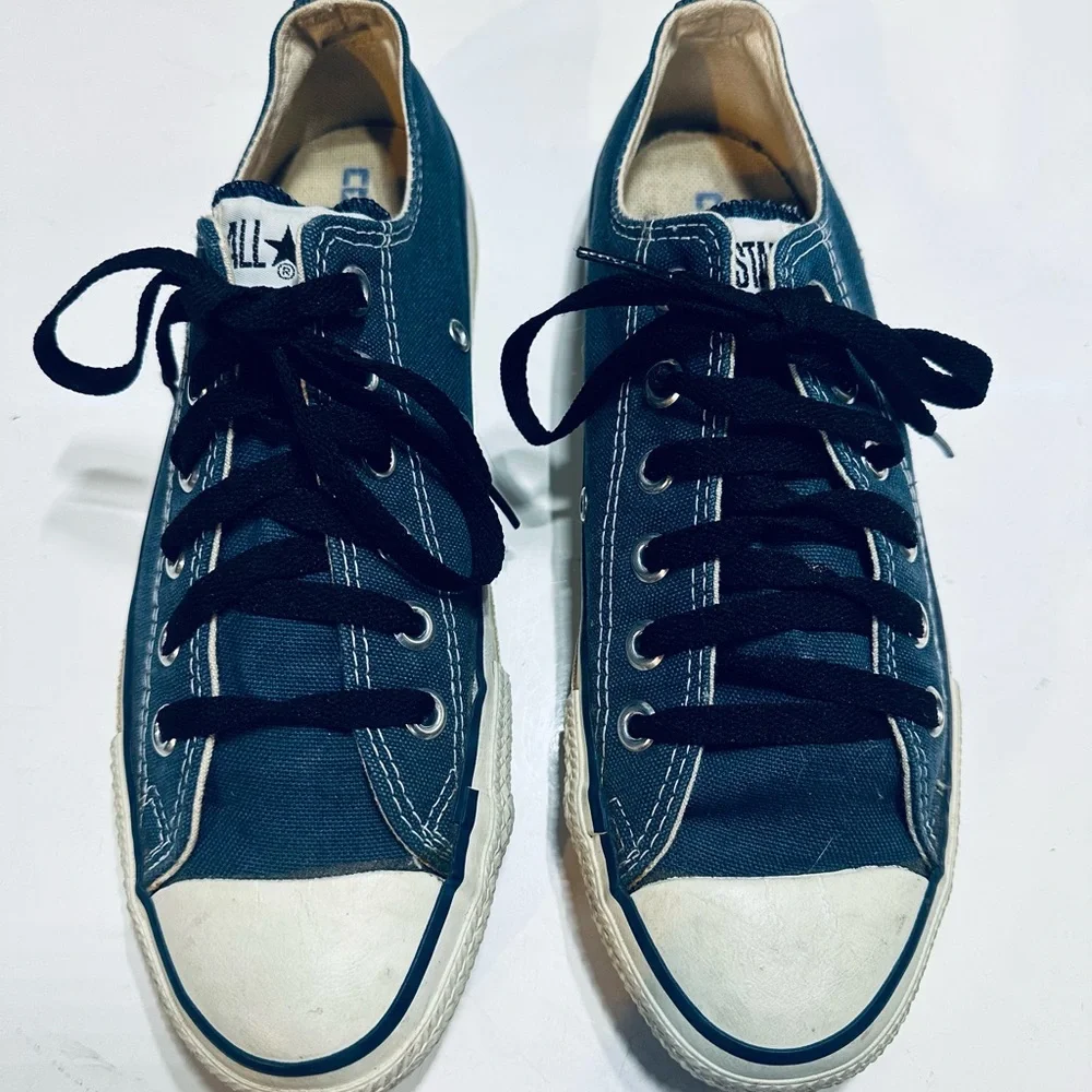 Converse All Star Vintage MADE IN USA Classic Lo Top Blue Canvas Sneakers